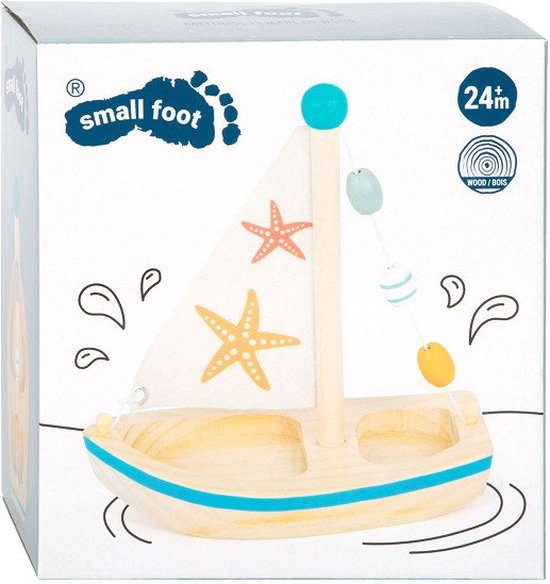 Small Foot - Badspeelgoed Houten Zeilboot Zeester van Small Foot