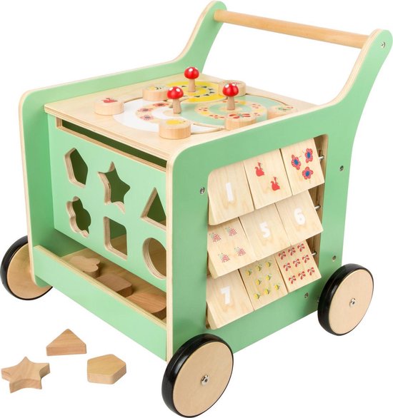 Small Foot - Houten Baby Walker Loopwagen Activiteitencentrum Pastel Groen van Small Foot