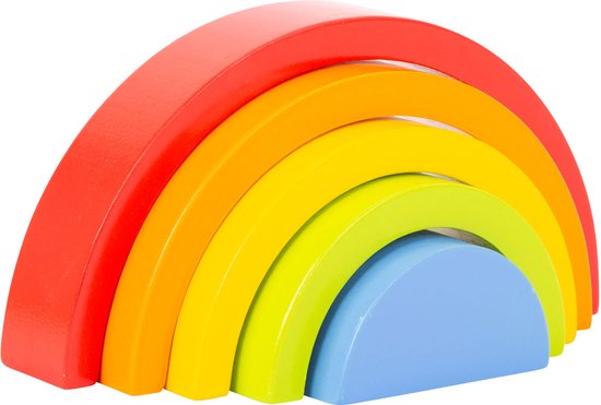 Small Foot - Houten Bouwblokken Regenboog, 5dlg. van Small Foot
