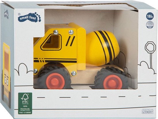 Small Foot - Houten Cementvrachtwagen Geel van Small Foot