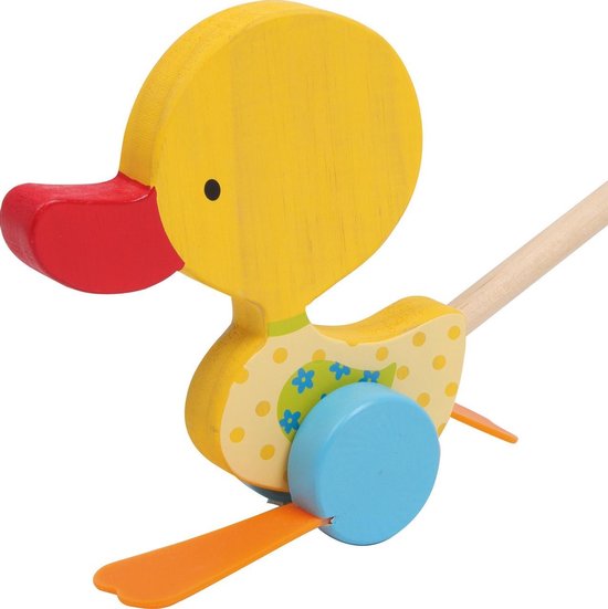 Small Foot - Houten Duwfiguur Eend Tina met Stok van Small Foot