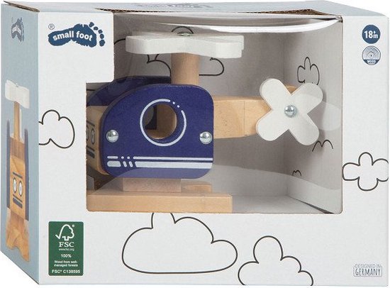 Small Foot - Houten Helikopter Blauw van Small Foot