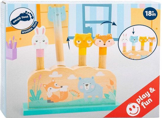 Small Foot - Houten Motoriek Vorm Insteekspel Bosdieren, 5dlg. van Small Foot