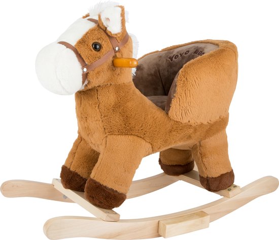 Small Foot - Houten Schommelpaard Bruin met Zitje en Geluid van Small Foot