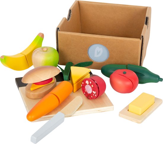 Small Foot - Houten Snij- en Speeleten Lunch Set, 24dlg. van Small Foot
