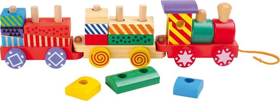 Small Foot - Houten Stapelblokken Trein, 16dlg. van Small Foot