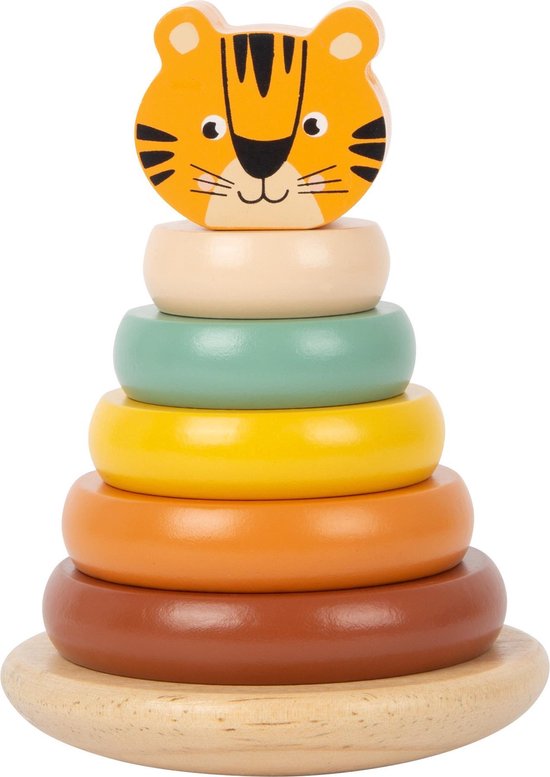 Small Foot - Houten Stapeltoren Safari Tijger, 7dlg. van Small Foot