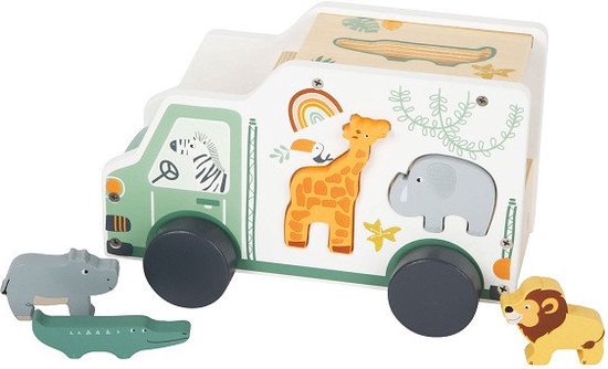 Small Foot - Houten Vormenstoof Jeep Safari, 6dlg. van Small Foot
