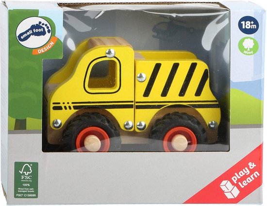 Small Foot - Houten Werkvoertuig Bouwplaats Geel van Small Foot