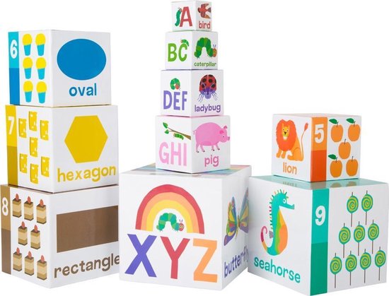 Small Foot Rupsje Nooitgenoeg stapelblokken - Baby- en Peuterspeelgoed - 10 blokken van Small Foot