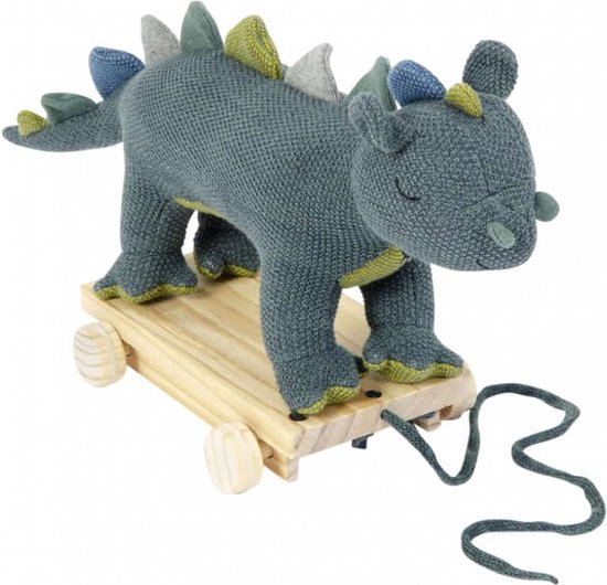 Smallstuff Trekdier Draak Gebreid 40 Cm Groen van Smallstuff
