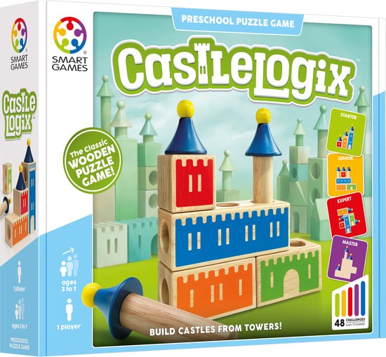 SmartGames - Castle Logix - Houten kleuterspel - ruimtelijk inzicht van Smart