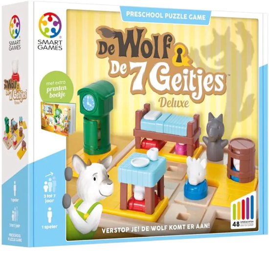 SmartGames - De Wolf en de 7 Geitjes - puzzelspel met 48 opdrachten van SmartGames