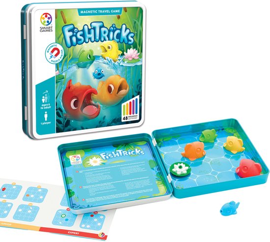 SmartGames - Fish Tricks - magnetisch denkspel - 48 opdrachten - vissen van Merkloos