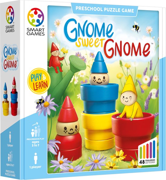 SmartGames - Gnome Sweet Gnome - 48 opdrachten - houten kleuterspel van SmartGames