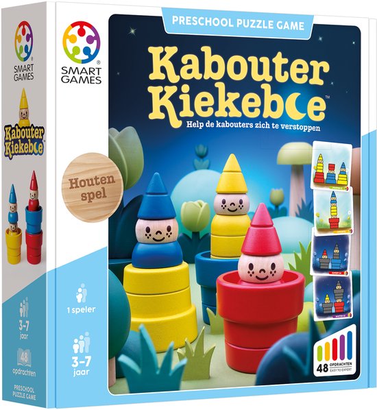 SmartGames Kabouter Kiekeboe - Houten Logisch Denkspel - 48 Educatieve Zoekuitdagingen - Solospel voor Peuters & Kleuters - Vanaf 3 Jaar van SmartGames
