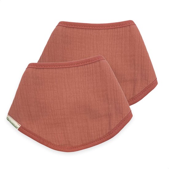 Smikkels - Baby bandana slab (2 stuks) Roze - 100% biologisch katoen - dubbellaags - Dikke kwaliteit - hydrofiel met badstof - kwijl slabbetje - Kraamcadeau jongen meisje van Smikkels