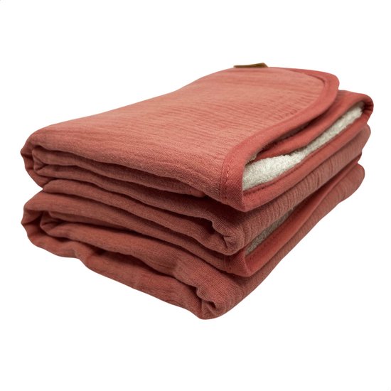Smikkels - Katoenen hydrofiele doeken (2 st) - Roze - 100% Biologisch katoen - 60x60 - Hydrofiele luier baby van Smikkels