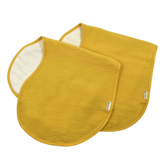 Smikkels - Schouderdoek Baby Spuugdoek - Set van 2 stuks - Geel - 100% Biologisch katoen - Hydrofiel met badstof - Dik en zacht van Smikkels