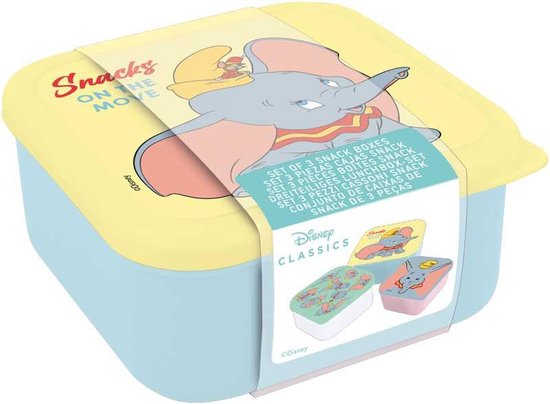 Snackbox 3in1 - Disney Dumbo - Lunchbox van Mepal