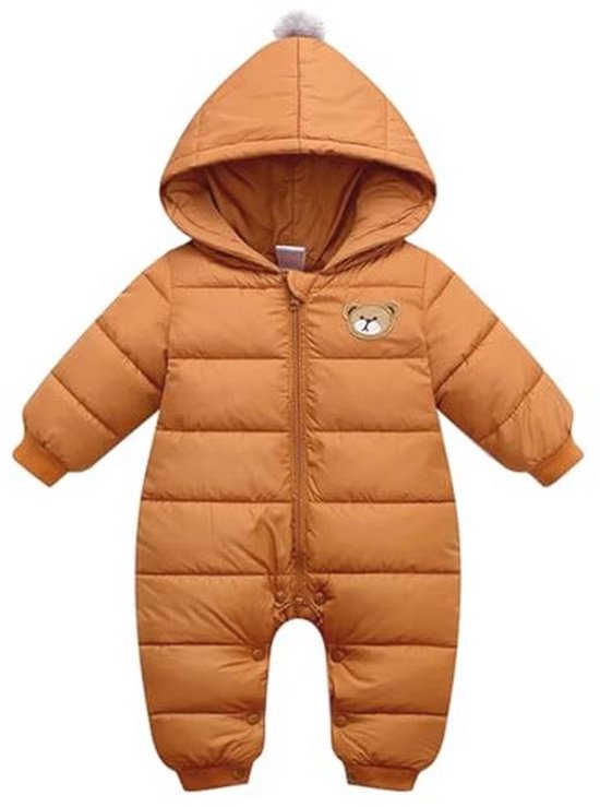 Sneeuwpak voor baby's en jongens - Warme winter romper met capuchon van Merkloos