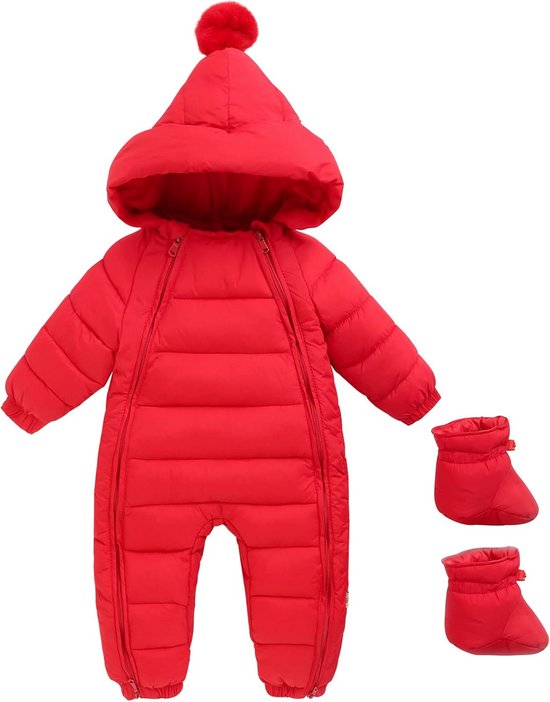 Sneeuwpak voor baby's en peuters met capuchon - Winterjas voor jongens en meisjes - 0-24 maanden