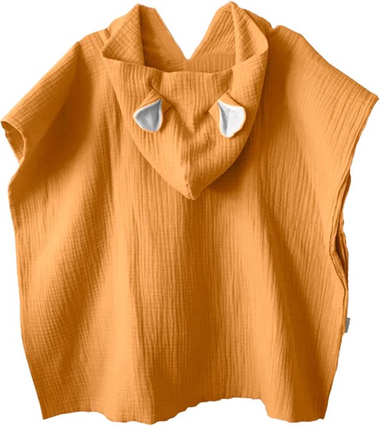 Sneldrogende Mousseline Poncho voor Baby en Kind - Absorberende Badhanddoek met Capuchon
