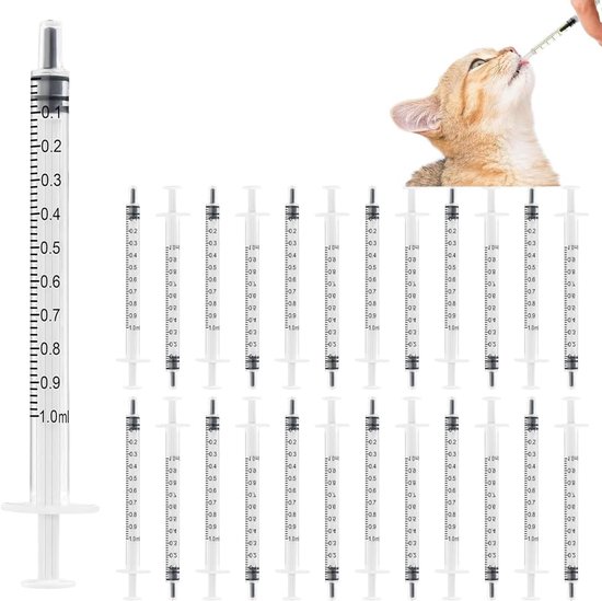 SnelShoppen - 25 Stuks 1 ml Plastic Spuiten met Caps Zonder Naalden, Colostrum Spuiten voor Vullen en Meten van Vloeistoffen, Laboratoria, Plantenbesp