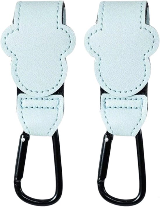 SnelShoppen - 4 Kinderwagen Haken voor Tassen en Luiertassen - Hemelsblauw - Universele Accessoires voor Kinderwagens, Rolstoelen, Aanhangers en Fiets