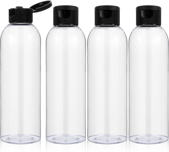 SnelShoppen - 4 Pack Refillbare Reiskflesjes 200ml Lege Dispenser Fles voor Shampoo, Conditioner, Lotion, Cosmetica - Lekvrij en Handzaam voor Reizen