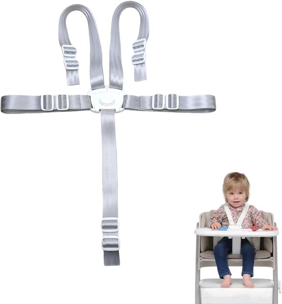 SnelShoppen - 5-Punts Veiligheidsriem voor Kinderstoel, Kinderwagen, Hoogstoel Harnas voor Kinderen, Veiligheidsriem voor Tripp Trapp Stoel, Kinderacc