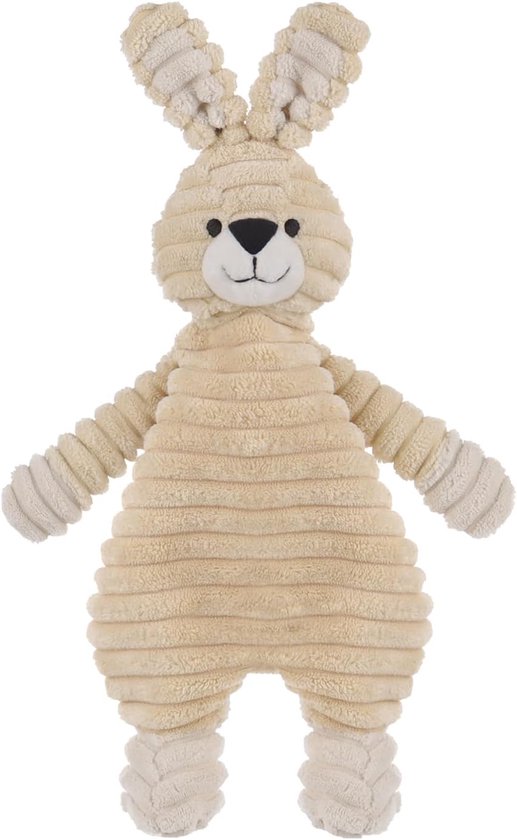 SnelShoppen - Apricot Lamm Crème Corduroy Haas Konijn Zachte Veiligheidsdeken Knuffeldoek voor Baby's - Pluche Knuffeldoek 30 cm - Kalmerende Deken vo