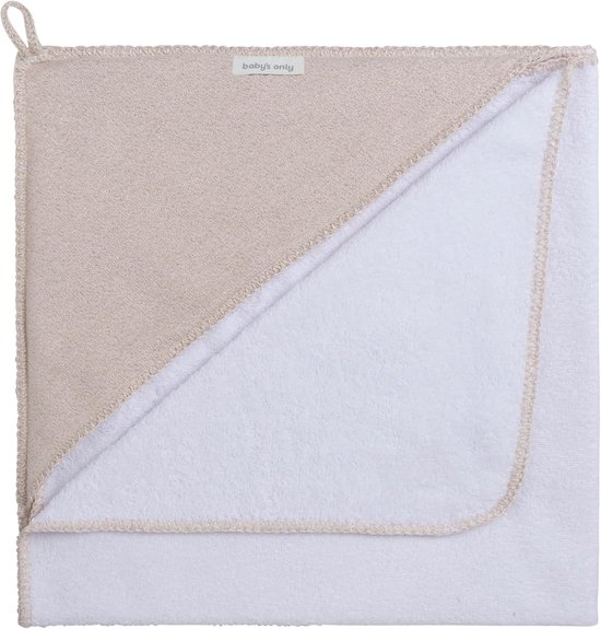 SnelShoppen - Baby Badcape - Handdoek met Kap - 75x85 cm - Zacht Terry Katoen - Goud-Ivory Melange - Ideaal voor Baby's na het Bad - Subtiele Glitter