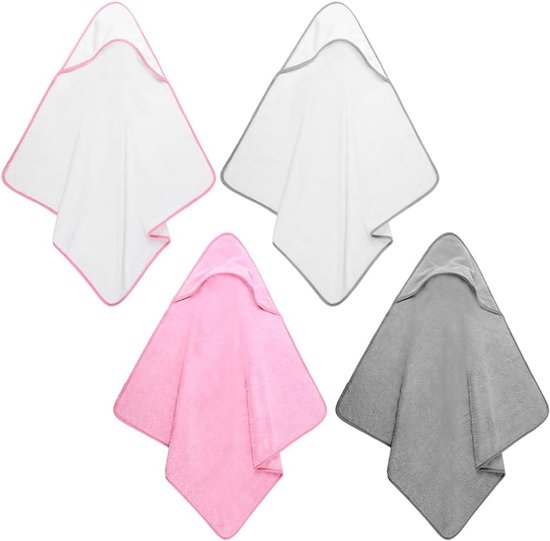 SnelShoppen - Baby Badhanddoek met Kap 65 x 65 cm - Super Absorberend Babydoekje - Zacht en Ademend - Geschikt voor 0-5 Jaar - Ideaal voor Bad en Douc