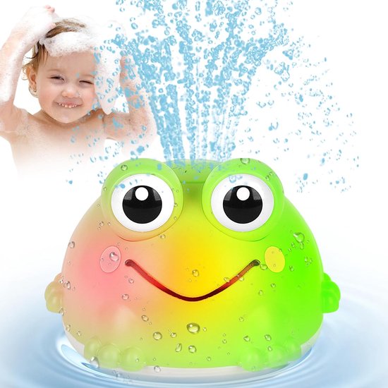 SnelShoppen - Baby Badkuip Speelgoed - Automatische Oplaadbare Frog Toy met LED Licht voor Kinderen 1-6 Jaar - Ideaal voor Badkamer en Zwembad van Snelshoppen