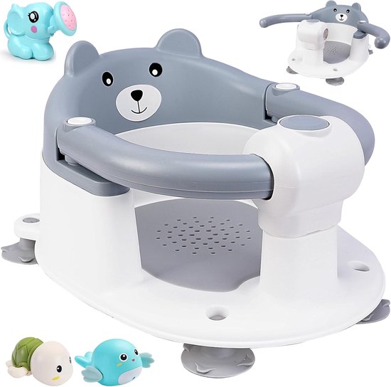 SnelShoppen - Baby Badstoel Ergonomisch Antislip en Veilige Badstoel met Speelgoed - Badstoelen voor Douche of Bad - Cadeau voor Peuters en Pasgeboren