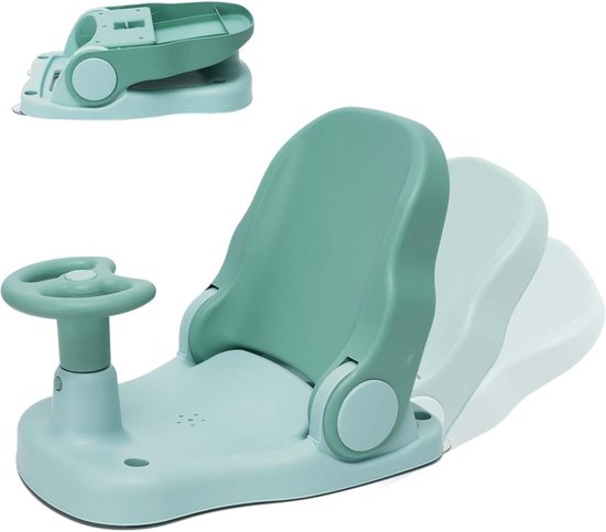 SnelShoppen - Baby Badstoeltje met Verstelbare Rugleuning, Opvouwbaar Baby Douche Stoeltje met Sterke Zuigcups, Draagbaar Baby/Kind Badstoeltje voor B