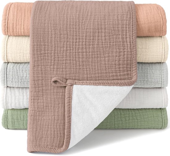 SnelShoppen - Bearmoss Long Cotton Set 6 Laags, 50 x 25 cm, Super Zacht, Absorberend Mesh, Unisex Baby en Kinderen, Neutraal voor Dagelijks Gebruik