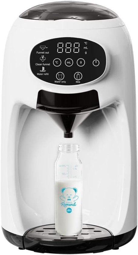 SnelShoppen - BIB & HOP Flessenmaker Wit en Zwart - Snelle Fles Bereider voor Baby's - Intuïtief Touchscreen - 10 seconden voor 120 ml - 30 seconden v