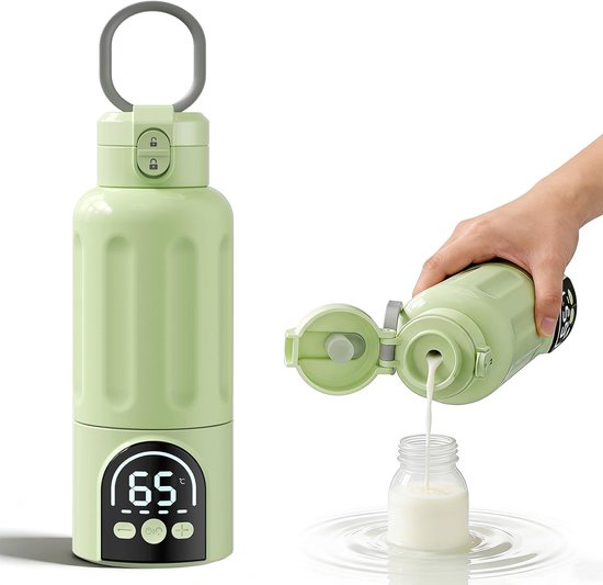 SnelShoppen - Bottle Warmer voor Baby - Snelle Verhitting 140W - 12.000 mAh Accu - Temperatuurregeling - 500 ml Flesverwarmer voor Borstvoeding, Flesv