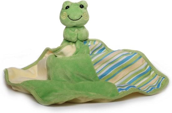 SnelShoppen - Cuddle Cloth Frog Hupfi Groen 30x30 cm - Knuffeldoekje voor Baby's - 100% Polyester - Ideaal voor Comfort en Slaap - Perfect Kraamcadeau