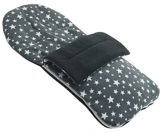 SnelShoppen - Fleece Voetenzak Geschikt voor Buggy en Kinderwagen - Warm en Comfortabel - Grey Star - Ideaal voor Kinderen - Perfect voor Buiten - Uni
