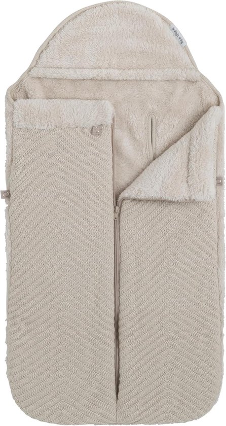 SnelShoppen - Footmuff autostoel 0+ voor baby's - Warm Linen - Luxe zachte voering - Innovatieve rits - Ideaal voor koude dagen