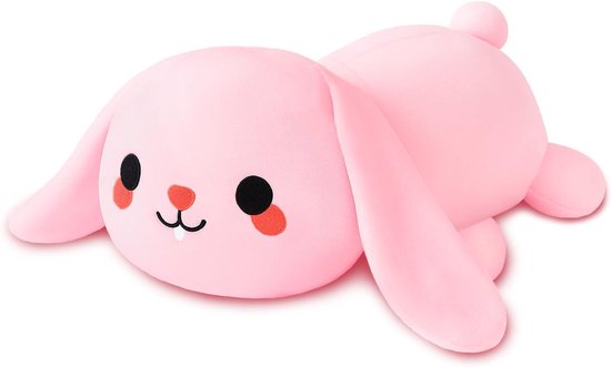 SnelShoppen - Gewogen Pluche Konijn 60 cm - Schattig Roze Pluche Dier voor Kinderen en Volwassenen - Veilig en Wasbaar - Perfect Cadeau voor Vriendinn