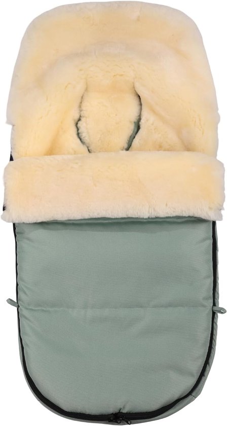 SnelShoppen - Lambskin Voetenzak voor Baby's, Buggy Voetenzak, Knisperende Buggy Voetenzak, Wind- en Waterdicht, Thermoregulerend, Volledige Rits, 90