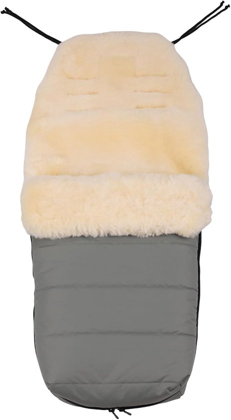 SnelShoppen - Lamsvachtvoetenzak voor baby's - Knuffelige kinderwagen voetenzak - Wind- en waterdicht - Thermoregulerend - 95 x 40 cm - Groen gemêleer