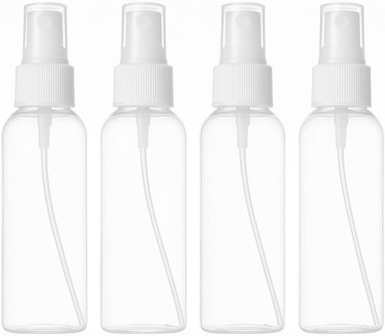 SnelShoppen - Lege Spuitfles Set 4 stuks, 20 ml Draagbare Verstuiver, Navulbaar en Herbruikbaar, Transparant Kunststof, Ideaal voor Reizen, Cosmetica,