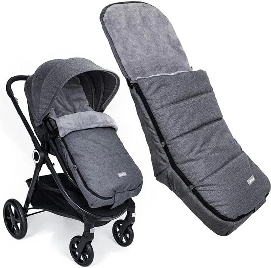 SnelShoppen - Orzbow Voetenzak voor Kinderwagen, Winter Voeten voor Buggy, Waterdicht en Winddicht, Coral Fleece Gevoerd, Machine Wasbaar, Donkergrijs