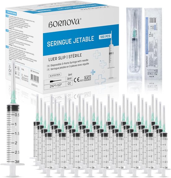 SnelShoppen - Pack van 100 Liquid Dispensers 2.5 ml en 5 ml - Hoge Kwaliteit Plastic Luer Slip Aansluitingen - Pre-Assembled Meetapparatuur voor Nauwk