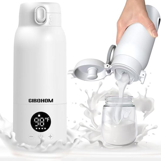 SnelShoppen - Portable Baby Bottle Warmer - 500ml Grote Capaciteit, Snelle Verwarming en Snelladen met USB Type-C Kabel voor Thuis en Reizen
